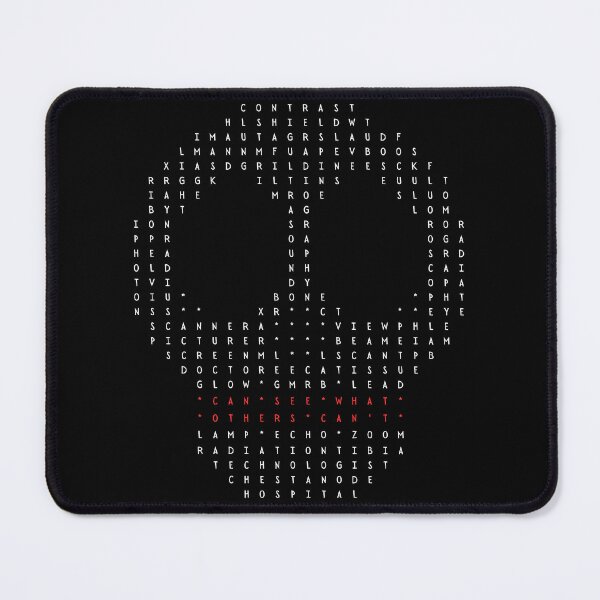 Item preview, Radiographer and Radiologist Puzzle Design - Skull X-Ray Word Quest (white text) designed and sold by Yuli Club.