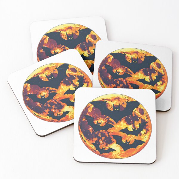 Item preview, Retro Flying Bats Halloween Moon designed and sold by Almond Paper Co. .