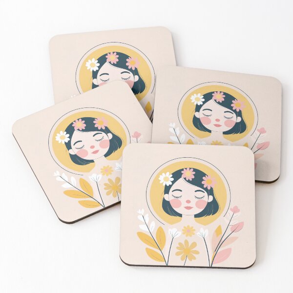 Item preview, Peaceful Floral Girl Portrait designed and sold by 0606PM.