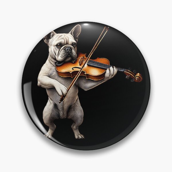 Artikelvorschau, Französische Bulldogge spielt Violine Spieler Hundeliebhaber entworfen und verkauft von Kimberley King Art King Art.