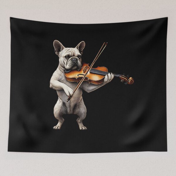 Item preview, French Bulldog Playing Violin Player Dog Lover designed and sold by Kimberley King Art  King Art.