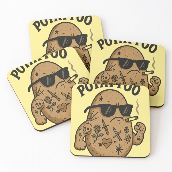 Item preview, POTATTOO – Funny Tattooed Potato Gangster Cartoon designed and sold by NuvireDesigns.