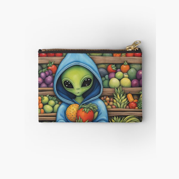 Item preview, Alien as a Market trader wearing a hoodie selling exotic fruit and veg from a market stall designed and sold by Colin Bentham.