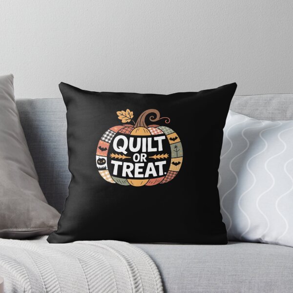 Item preview, Quilt or Treat Funny Halloween Patchwork Pumpkin designed and sold by MissRasheedHam.