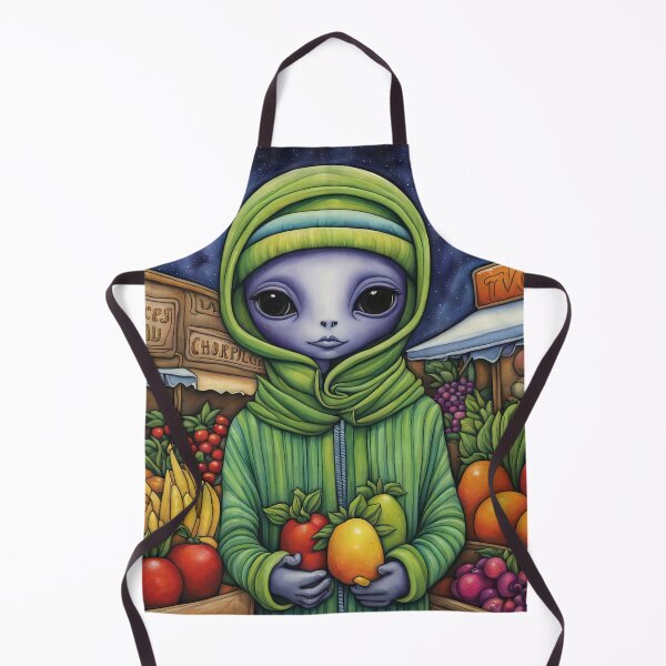 Item preview, Alien as a Market trader wearing a hoodie selling exotic fruit and veg from a market stall designed and sold by Colin Bentham.