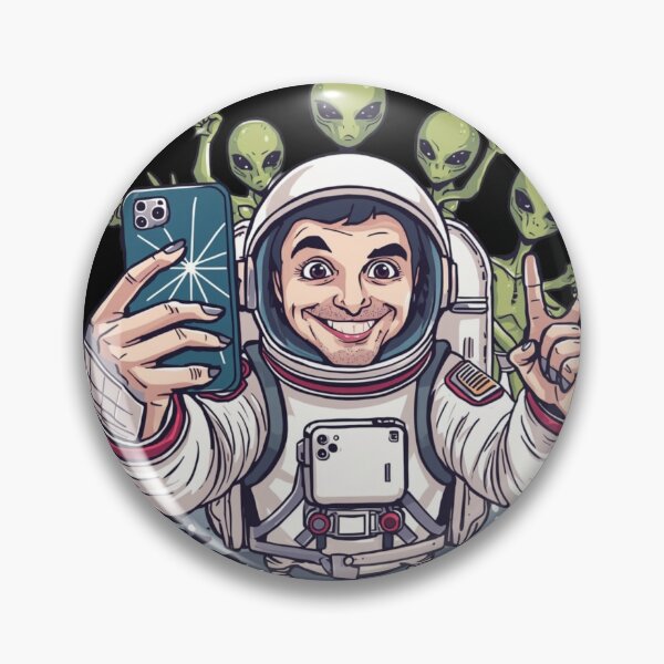 Item preview, Alien Photobomb – Funny Astronaut Selfie with Aliens designed and sold by TR-Artistry.