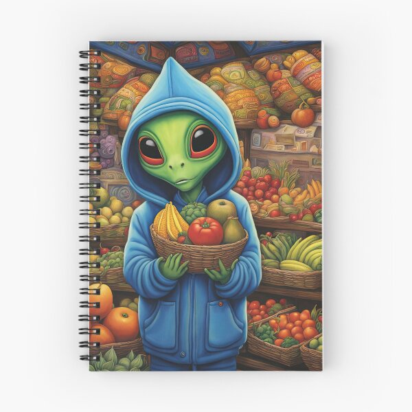 Item preview, Alien as a Market trader wearing a hoodie selling exotic fruit and veg from a market stall designed and sold by Colin Bentham.