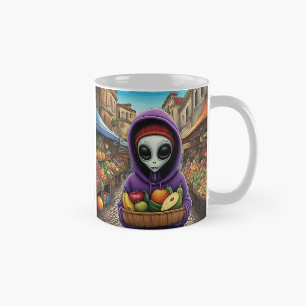 Item preview, Alien as a Market trader wearing a hoodie selling exotic fruit and veg from a market stall designed and sold by Colin Bentham.