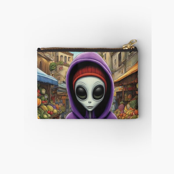 Item preview, Alien as a Market trader wearing a hoodie selling exotic fruit and veg from a market stall designed and sold by Colin Bentham.