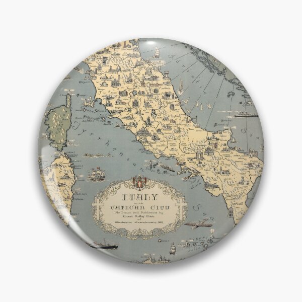 Item preview, Vintage Italy and Vatican City Map designed and sold by PetsArt.