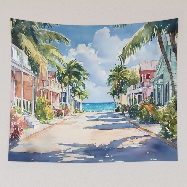 Aperçu de l'œuvre Rue côtière colorée de Key West créée et vendue par daila70.