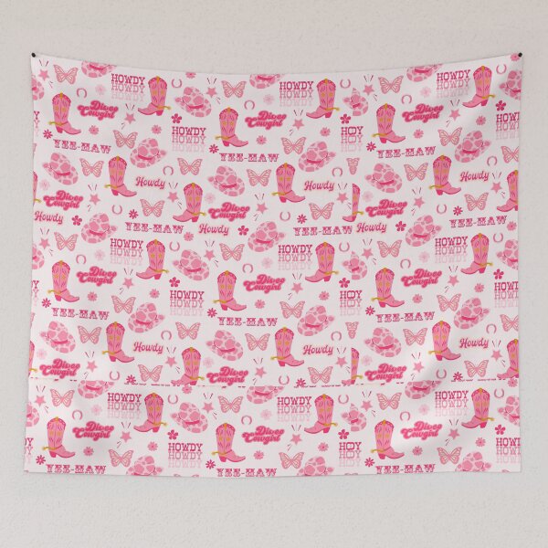 Item preview, Kawaii Cowgirl Boots & Hats – Pink Western Print designed and sold by smeraldosecrets.