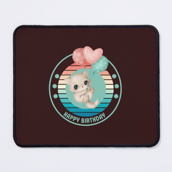 Item preview, Cute Birthday Cat with Balloons – Happy Birthday Gift designed and sold by  Catpuccino.