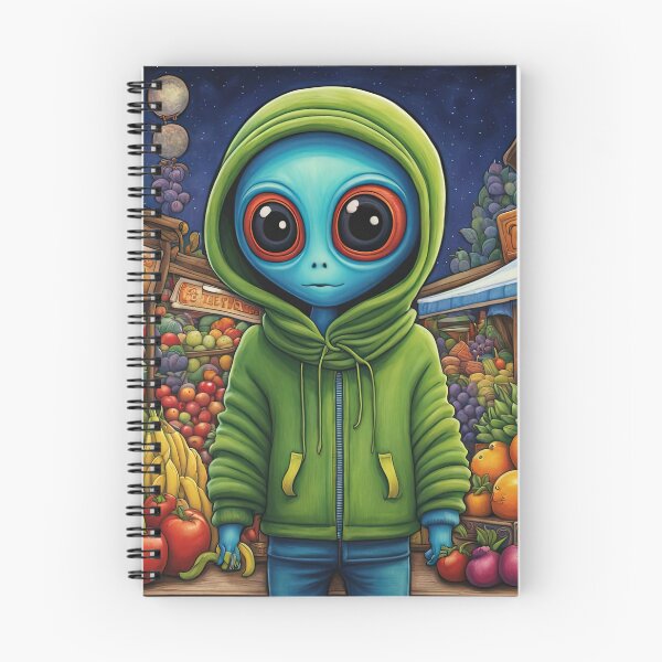 Item preview, Alien as a Market trader wearing a hoodie selling exotic fruit and veg from a market stall designed and sold by Colin Bentham.