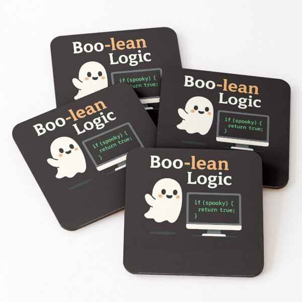 Item preview, Boo-lean Logic – Funny Geeky Ghost Coding Design designed and sold by FrameFlow.