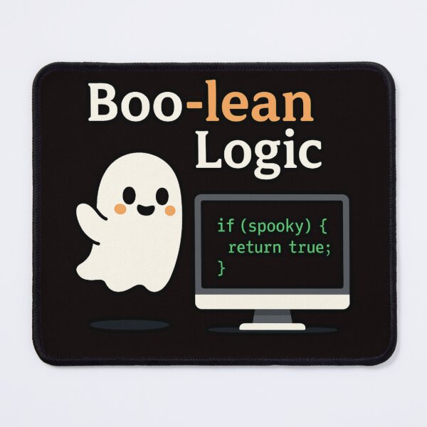 Item preview, Boo-lean Logic – Funny Geeky Ghost Coding Design designed and sold by FrameFlow.