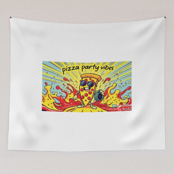 Item preview, Pizza Party Vibes - Funky Food  designed and sold by InkspiredCreation.