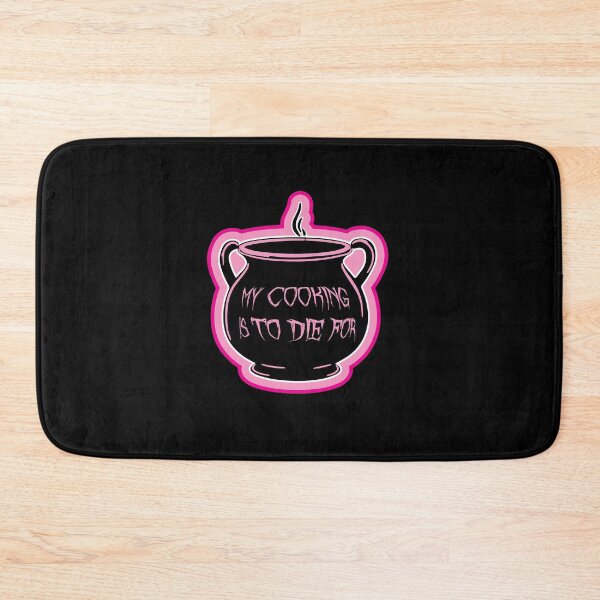 Item preview, Pink and black cauldron with funny quote "my cooking is to die for" designed and sold by CroesCreations.