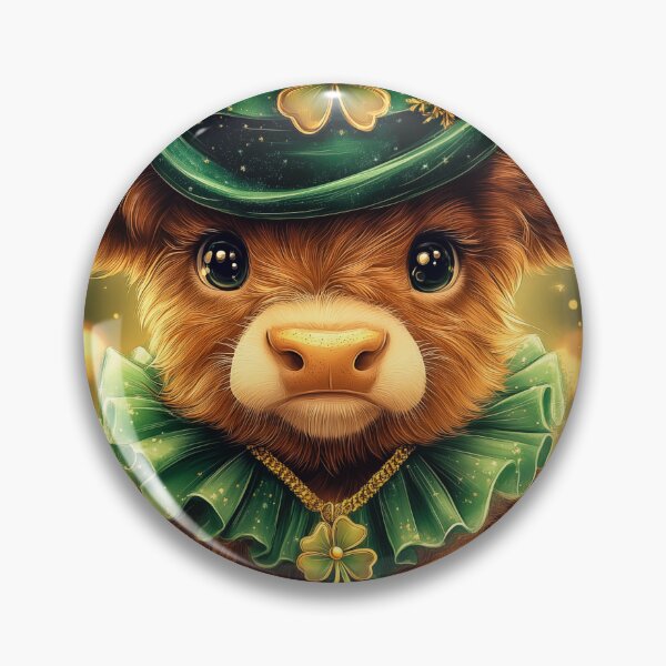 Item preview, Highland Cow as Leprechaun in St. Patrick's Day designed and sold by PetsArt.