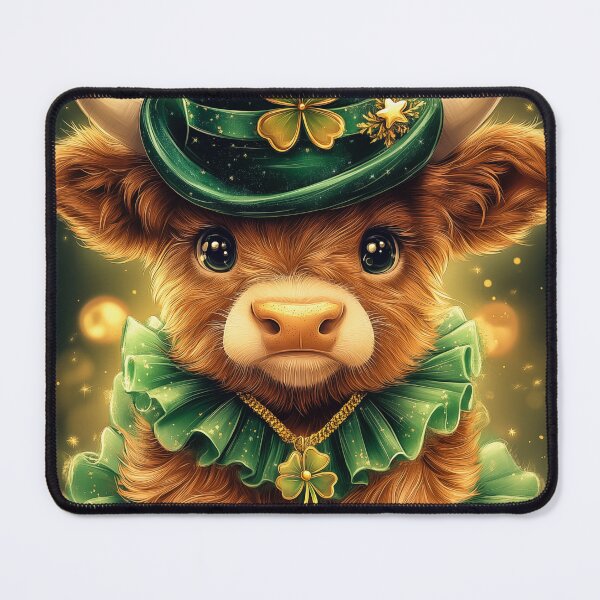 Item preview, Highland Cow as Leprechaun in St. Patrick's Day designed and sold by PetsArt.