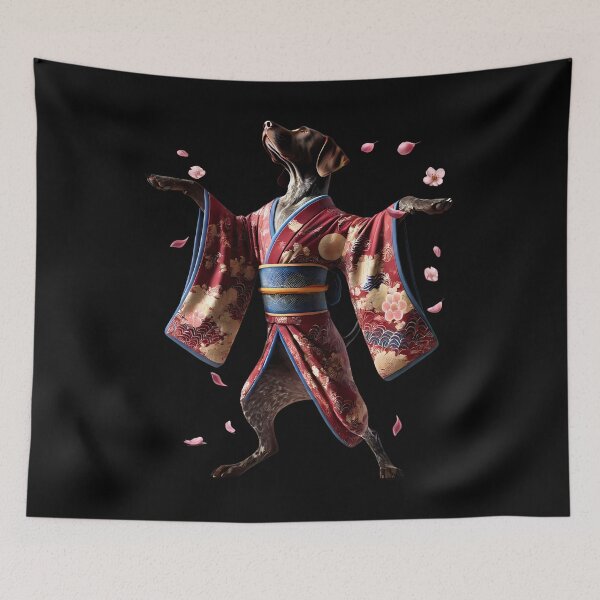 Item preview, German Shorthaired Pointer Japanese Art Kimono Harajuku Dog Lover designed and sold by Kimberley King Art  King Art.