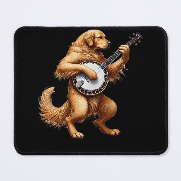 Item preview, Golden Retriever Playing Banjo Player Dog Lover designed and sold by Kimberley King Art King Art.