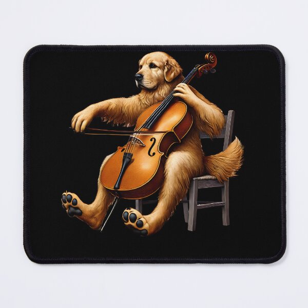 Item preview, Golden Retriever Playing Cello Player Dog Lover designed and sold by Kimberley King Art  King Art.