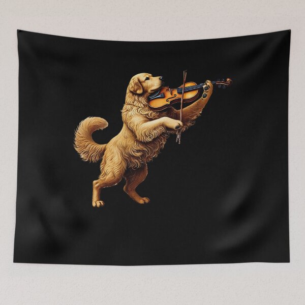 Item preview, Golden Retriever Playing Fiddle Player Dog Lover designed and sold by Kimberley King Art  King Art.