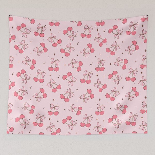 Item preview, Coquette Heart Cherry Pattern – Cute Seamless Design designed and sold by smeraldosecrets.