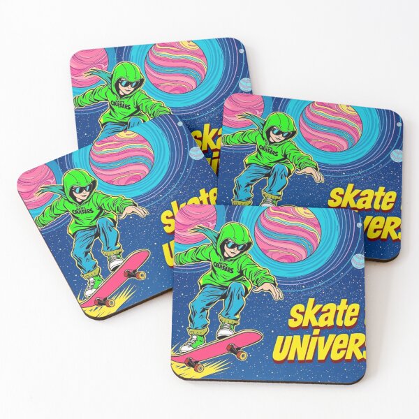 Item preview, Skate the Universe - Funky Cosmic Skateboard T-Shirt 2025 designed and sold by InkspiredCreation.