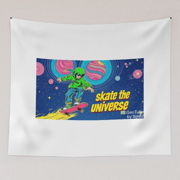 Item preview, Skate the Universe - Funky Cosmic Skateboard T-Shirt 2025 designed and sold by InkspiredCreation.