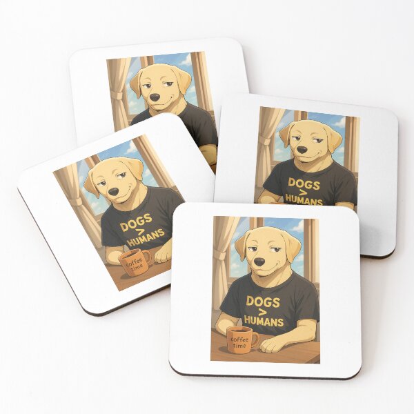 Item preview, Dogs > Humans – Funny Coffee Dog Meme Illustration 1 designed and sold by Apple-Design369.