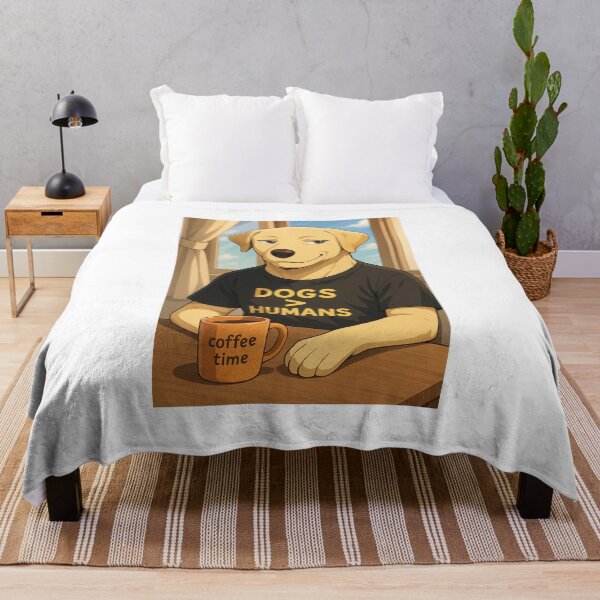 Item preview, Dogs > Humans – Funny Coffee Dog Meme Illustration 1 designed and sold by Apple-Design369.