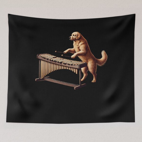 Item preview, Golden Retriever Playing Marimba Player Dog Lover designed and sold by Kimberley King Art  King Art.