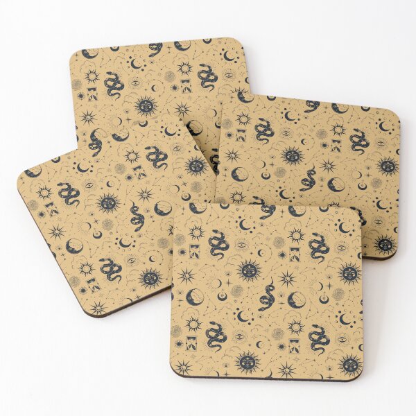 Item preview, Mystical Gold Astrology Pattern – Stars, Moons & Mystical Eyes designed and sold by smeraldosecrets.