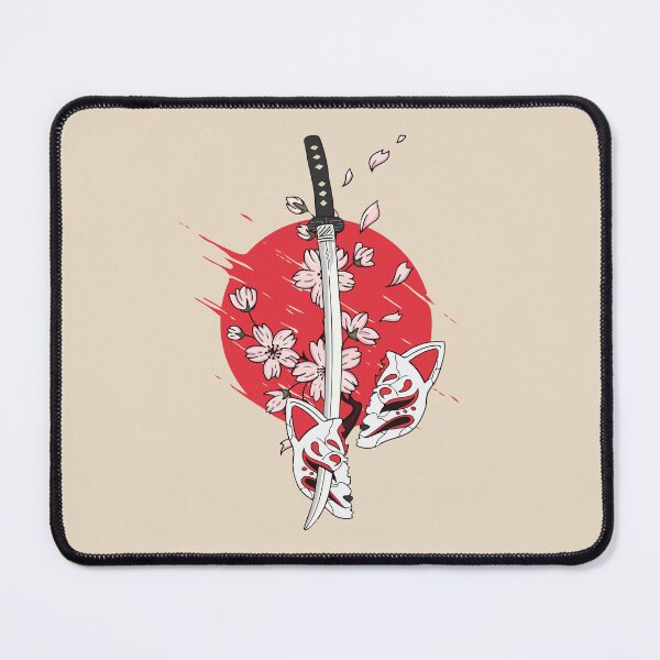 Item preview, Katana cherry blossom fox mask designed and sold by BrownHorse90s.