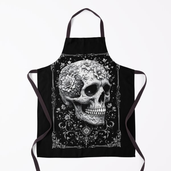 Item preview, Gothic skull with flowers for halloween designed and sold by Witch Queen Clothing.