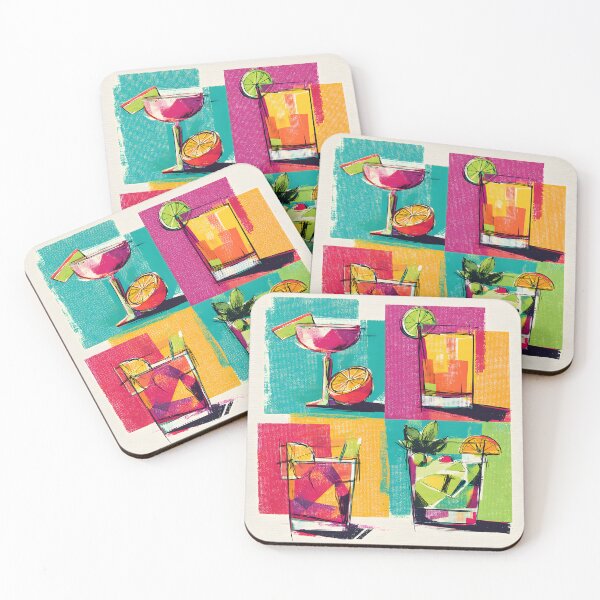 Item preview, Celebrate Cocktails in Motion - A Vibrant Abstract Fusion of Color Geometry and Refreshing Energy designed and sold by OlfactoART Studio.