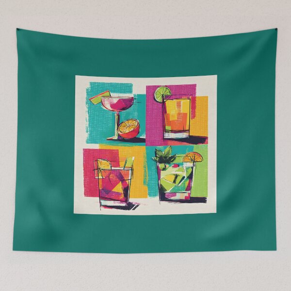 Item preview, Celebrate Cocktails in Motion - A Vibrant Abstract Fusion of Color Geometry and Refreshing Energy designed and sold by OlfactoART Studio.