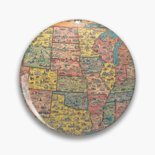 Item preview, Vintage Pictorial Map of the USA designed and sold by PetsArt.