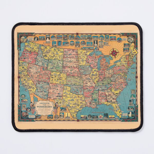Item preview, Vintage Pictorial Map of the USA designed and sold by PetsArt.