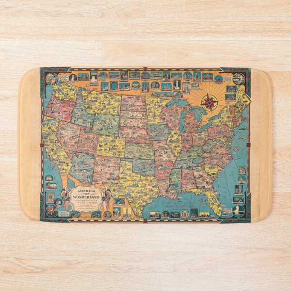 Item preview, Vintage Pictorial Map of the USA designed and sold by PetsArt.