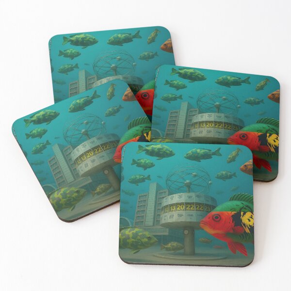 Item preview, Underwater Berlin Dream – Rasta Fish & World Clock designed and sold by DuttyLion.