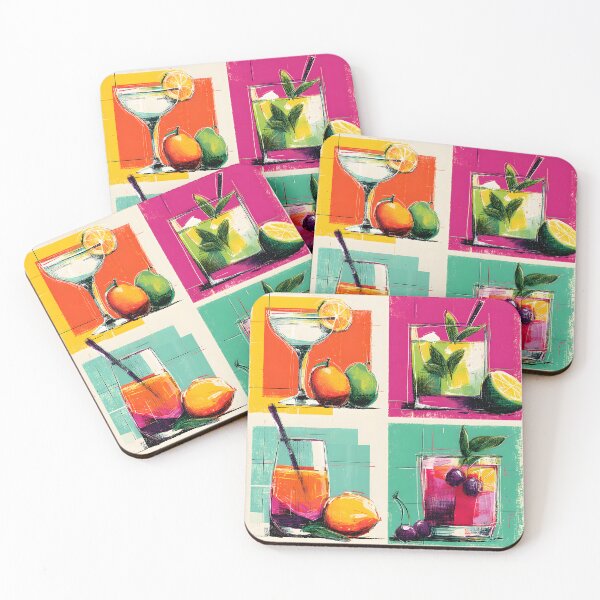 Item preview, Raise a Toast to Color - A Vibrant Abstract Celebration of Cocktails Fruits and Festive Energy designed and sold by OlfactoART Studio.