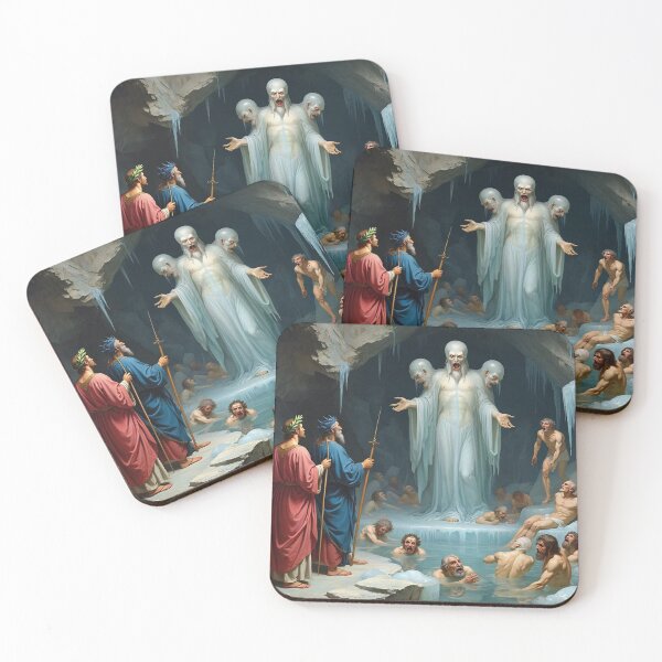 Item preview, Painting depicting Dante's Inferno the Divine Comedy medieval art designed and sold by Vintage Designs +.