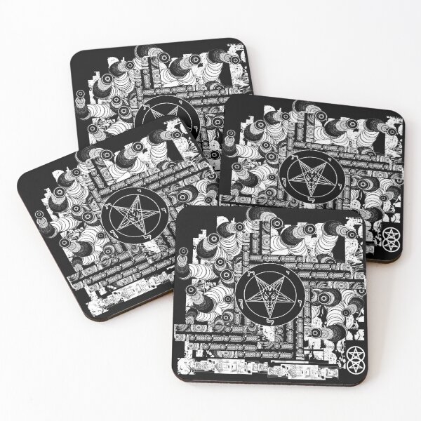 Item preview, Baphomet Cyberpunk Pentagram Breakout black and white designed and sold by JashJhaveri.