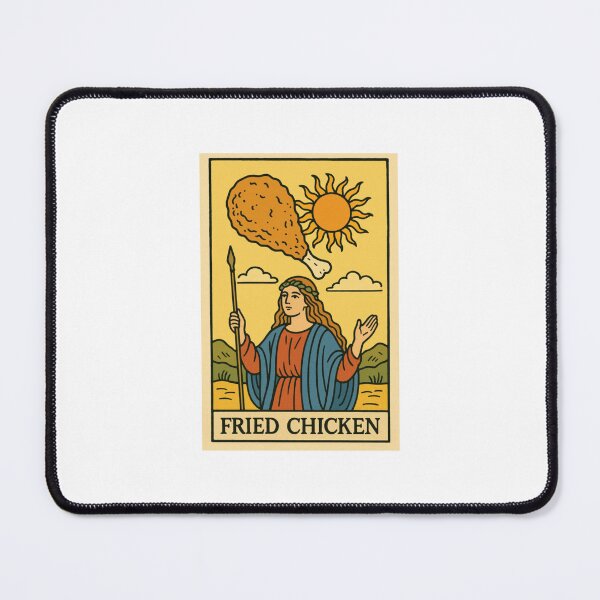 Item preview, Fried Chicken Tarot card pizza hamburger meme prank weird birthday funny designed and sold by CheeseBlueprint.