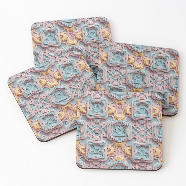 Item preview, Blue , Pink Yellow, Pastel Colors Diagonal Repeated Hexagonal Pattern Textures (Template) designed and sold by Digital-Davinci.