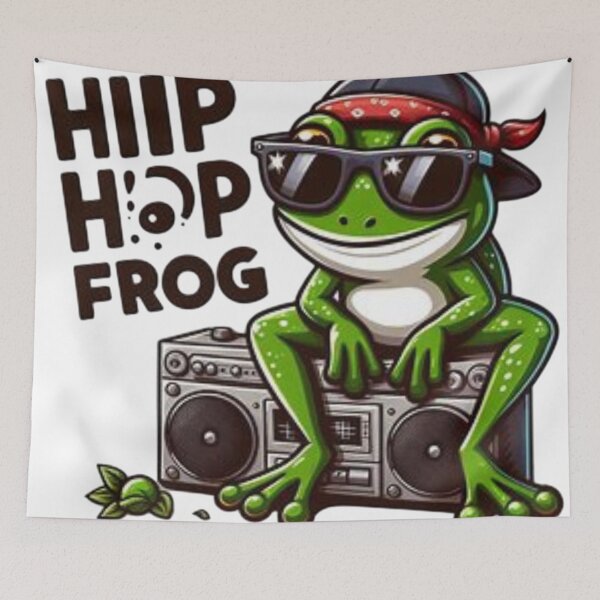 Item preview, Cartoon Frog with Sunglasses and Boombox designed and sold by Iuqiune.