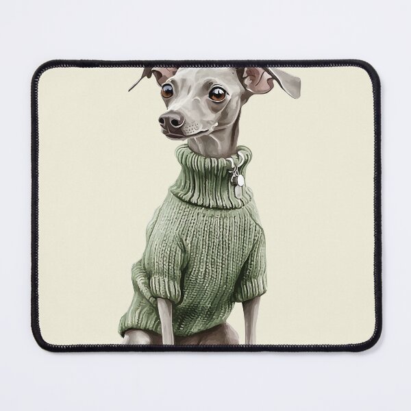Item preview, Adorable Greyhound wearing green sweater designed and sold by Instant Printing.